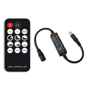 Mini Portable DC5 24V Led RF 14 key Single Color Controller 1 Channel Dimmer for 5050 2835 Strip Light