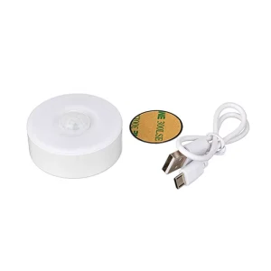 Mini Portable Rechargeable LED Cabinet Night Light with Motion Sensor Crystal Shade