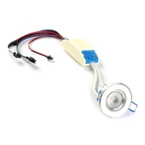 Mini RGB LED Ceiling Light, Silver Shell, DMX, 6W, Surface or Recessed Mount