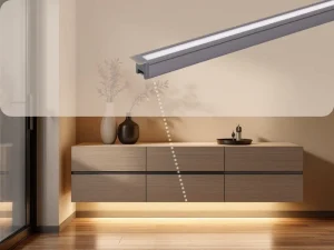 Mini Recessed LED Cabinet Light with 8mm Slot for Kitchen and Closet Plastic Shade YB1017-0