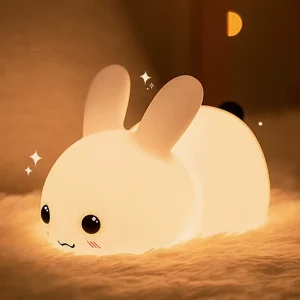 Mini Rechargeable Soft Touch Silicone Bunny Night Light for Kids