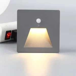 Mini Square Smart Recessed Motion Sensor Step Lights Staircase Led Wall Lamp Foot Light Stair Light With Sensor