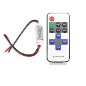 Mini Wireless RF 11-Key Controller for Monochrome Light Strip, Dimmer Switch