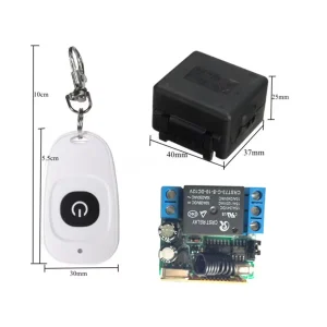 Mini Wireless RF Remote Control Switch, 10A Relay Output, DC 12V, 1-Channel Receiver