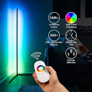 Minimal Modern Tripod Corner Floor Lamp Standing Bedroom Smart LED RGB Floor Lamp