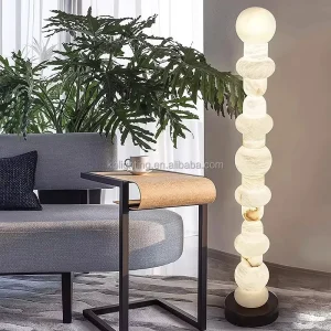 Minimalist Art Design Alabaster Totem Floor Lamp Interior Home Hotel Villa Living Room Bedside LED Natural Alabaster Floor Lamp