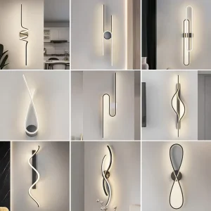 Minimalist Bedroom Living Room Sofa Aisle Corridor Bedside LED Background Aluminum Wall Lamp