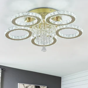 Minimalist Classic Drop Crystal LED Ceiling Pendant for Apartment Living Room