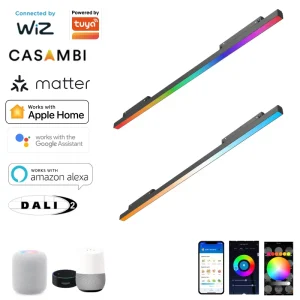 Minimalist Design Linear LED Track Light Zigbee Tuya RGB 48V Casambi Smart Lighting Recessed Magnetic Track Light for Home