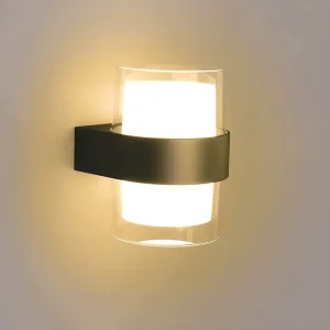 Minimalist LED Wall Lamp Double Head Stainless Steel Aluminum Base Warm White Cylinder Waterproof for Home Outdoor Use