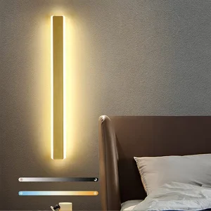 Minimalist Long Strip LED Wall Lamp for Background Living Room Lighting and Decoration Surface Mounted Linear Wall Light