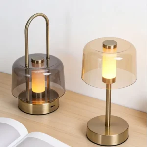 Minimalist Metal Rechargeable Desk Lamp Retro Creative Ambient Light Touch Sensing Decorative Light Modern Luxury Desk Lamp