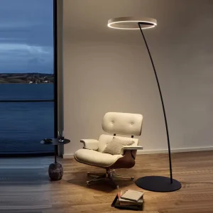 Minimalist Mobile Design LED Floor Lamp Arc Light Stand Lamp Adjustable Iron Floor Dimmable Warm White Light for Fishing Sofa