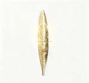Minimalist Modern Copper LED Wall Lamp Leaf Shape Design Wall Lights for Living Room Bedroom Hotel Stair Aisle Corridor Bar