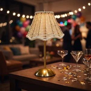 Minimalist Pastoral Style Iron Rattan Cordless Adjustable Color Temp Dimmable Table Lamp USB Charging for Bedroom Living
