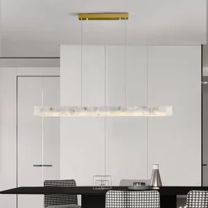 Minimalist Restaurant Pendant Light Nordic Marble Light Luxury Designer Modern Simple Long Strip Island Desk Office Study Lamp