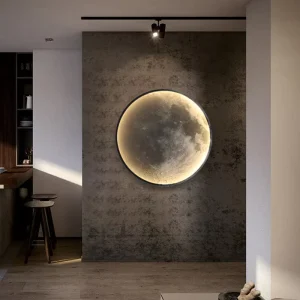 Minimalist Round Luxury Wall Light Lamp for Living Room Bedroom Indoor Modern Moon LED Wall Lamps