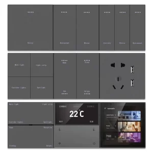 Minimalist Smart Wall Switch 1 2 3 Gang Push Button Lighting Control Panel with LED Indicator for Zigbee WiFi Home Automation