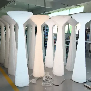 Minimalist Tulip Shaped LED Floor Lamp White Plastic Base Soft Light Standing Floor Lamp for Commercial Interior Decoration