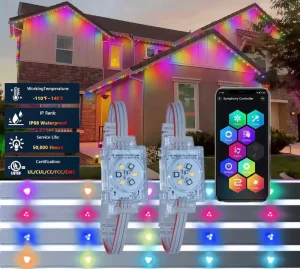 Misrabbit IP68 Smart App Controlled Outdoor RGBW LED Track Lights with DC48V 5 Year Warranty Christmas Permanent Lighting