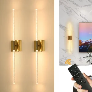 Modern 12V Home LED E26 Dimmable Wall Lamps Set Rechargeable Battery Operated Aluminum Wall Sconces for Bedroom Living Room