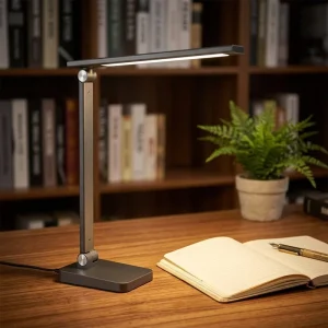 Modern 18W LED Desk Lamp with Adjustable Hinge High CRI 95 Eye Protection Table Lamp with Pomodoro Timer 60s Delay Off