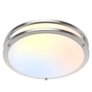 Modern 24W LED Ceiling Light Flush Mount Acrylic Cover Steel Base IP44 Waterproof for Hotel and Living Room