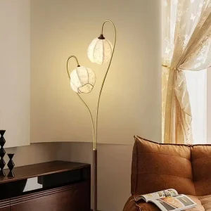 Modern 3-Light LED Standing Floor Lamp Creative White for Living Room Bedroom Hotel & Villa E27 Base for Garden Use