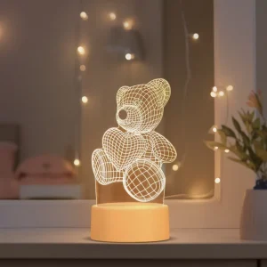 Modern 3D Acrylic LED Night Light USB Square & Shape Warm White Colorful Emission Switch 5V Night Light