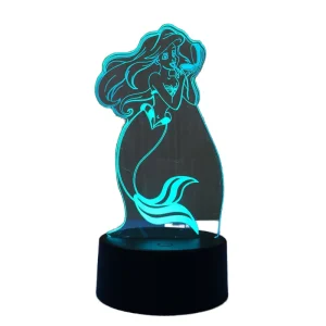 Modern 3D Illusion LED USB Night Light with Remote Control, ABS White Shade