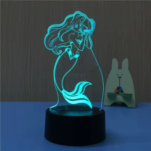 Modern 3D Illusion Visual LED Night Light Valentine’s Day Gift Smart Home Acrylic Lamp Remote Control White Shade for Hotel