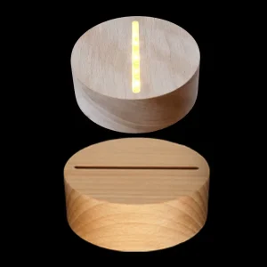Modern 3D LED Night Light Creative Wooden Bedroom Living Room Lamp Base DIY USB Battery Operated Dimmable Zigbee