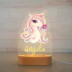 Modern 3D Night Light Acrylic Lamp Base LED Lights Cute USB Cable Switch Wooden Engraved Base Plug In Night Light for Bedroom