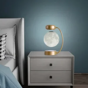Modern 3D Printed Levitating Magnetic Floating Moon Night Light ABS PC Silicone Body LED Light Source Touch Control USB