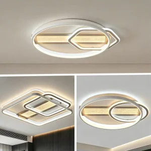 Modern 97W LED Ceiling Light with 3 Lighting Modes and Remote Control for Living Room Bedroom