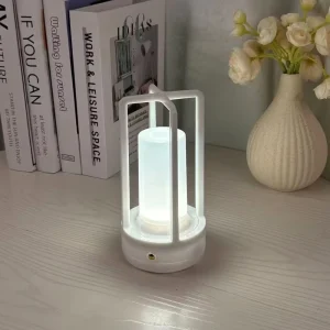 Modern ABS LED Portable Table Lamp with Touch Control Type C Battery Powered Dimmable Acrylic Shade CRI 90 for Bedroom Use