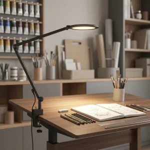 Modern AC E26 LED Desk Lamp with Memory Timing Function Touch Dimming Color Adjustment Top and Side Emitting Desktop Work Light