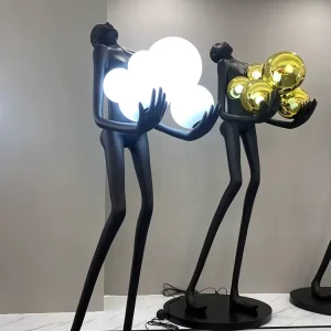 Modern Abstract Floor Lamp Sculpture Luxury Decoration Home Decor Floor Lamps for Living Room Black Decor Statues with Lamps