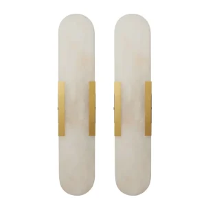 Modern Alabaster Indoor Wall Sconce Lamp Decorative Copper Warm White Alabaster Wall Lamp for Living Room
