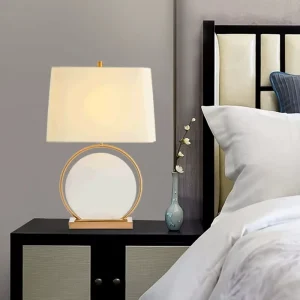 Modern Alabaster Table Lamp Minimal Creative Bedside Light Decor Lamp for Living Room Bedroom and Study