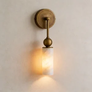 Modern Alabaster Wall Lamp Brass Wall Sconce Luxury Bedroom Hallway Lighting Fixture