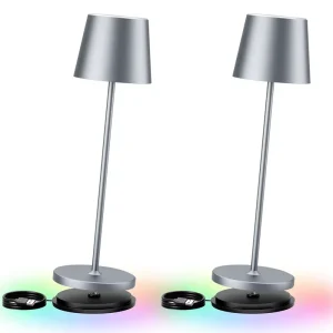 Modern Aluminium Table Lamp USB Rechargeable 5200mAh Battery Operated