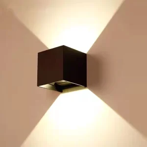 Modern Aluminum LED Wall Lamp Square Outdoor Waterproof Light with Up-Down Feature for Garden