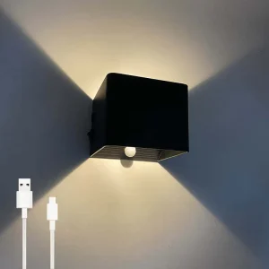 Modern Aluminum LED Wall Lamp USB Fast Charging Motion Sensor Dimmable Touch Control 3000K Warm White Home Corridor Bedroom