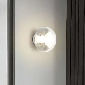 Modern Aluminum LED Wall Lamp with Glass Shade Dimmable 3 Year Warranty for Bedroom Indoor Decoration and Warm White Light