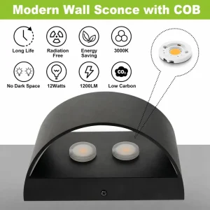 Modern Aluminum LED Wall Sconce Indoor Up Down Wall Light Hardwired G9 Wall Lamp for Living Room Bedroom Hallway