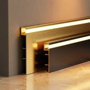 Modern Aluminum Led Profile Skirting Board for Kitchen Hotel and Bathroom Flooring Accessories Indoor Decorative Substrate Lamp