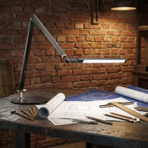 Modern Aluminum Remote Control LED Desk Lamp Flexible Rotatable Head Eye-Caring AC Table Lamp for Bedrooms Offices Reading Rooms