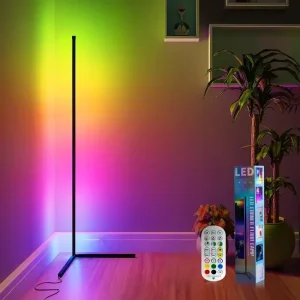 Modern Ambient Lighting Standing Light Remote Control Color Changing Home Decor Living Room RGB LED Corner Floor Lamp
