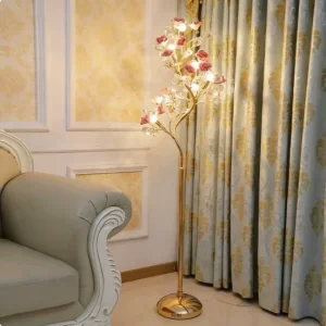 Modern Art Designer Floor Lamp for Living Room Ceramic Flower Floor Lamp Colorful Ceramic Standing Light